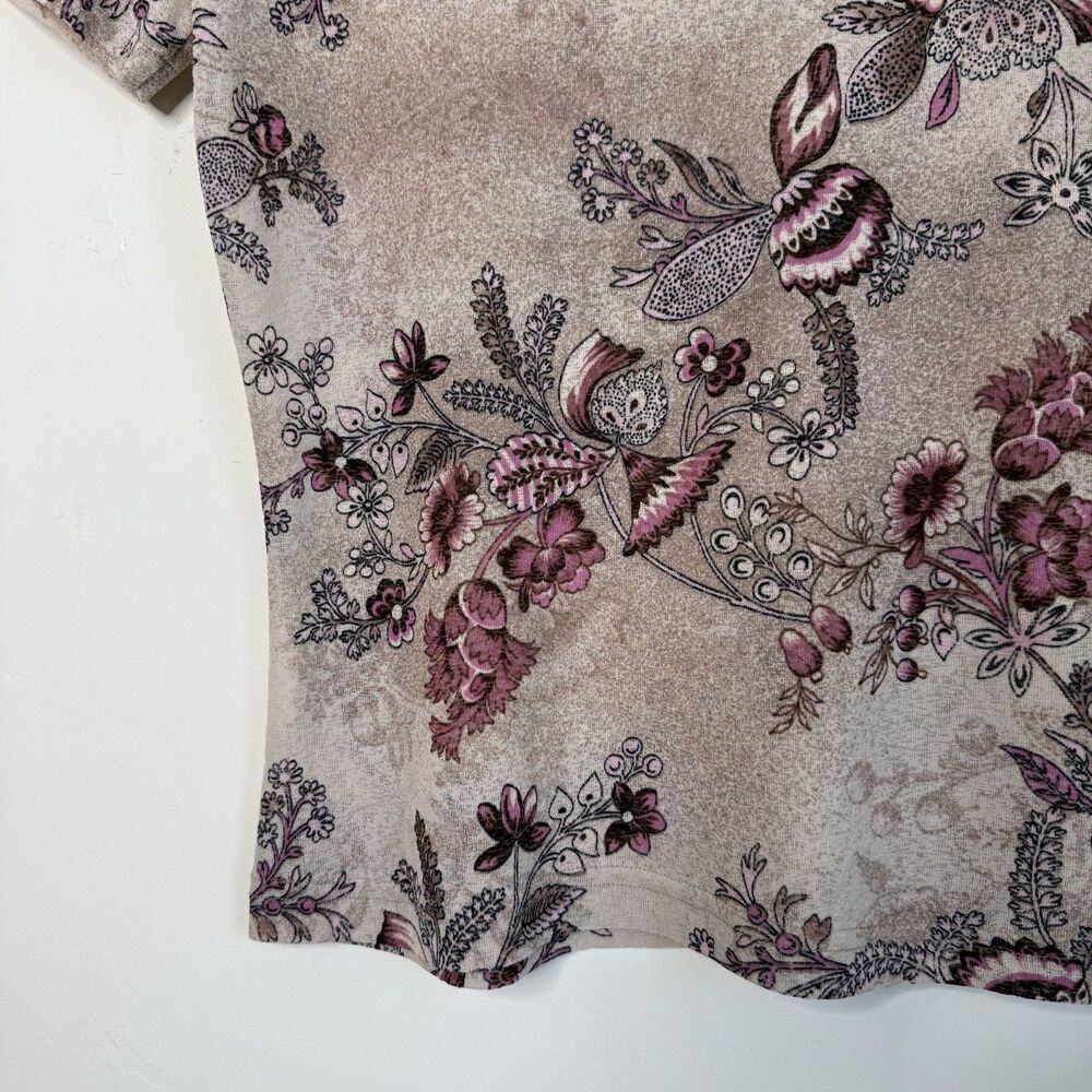 Vintage Womens Fairy Floral Y2k Fitted Sheer Top Sz M Pink Flowers Fairy Grunge — image 8 of 8